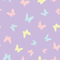 Vector butterfly seamless repeat pattern design background. Cute butterfly silhouette design