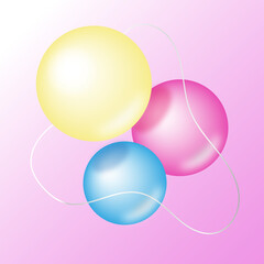 Original background with 3D balls and gradient. Vector illustration