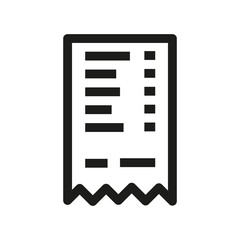 paper check icon in outline style on white background.