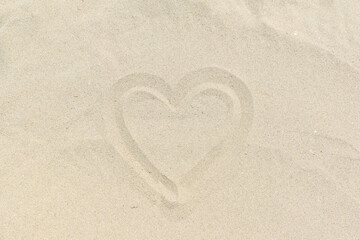 Detailed sand background texture drawing heart love media concept