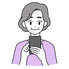 スマホを見る女性