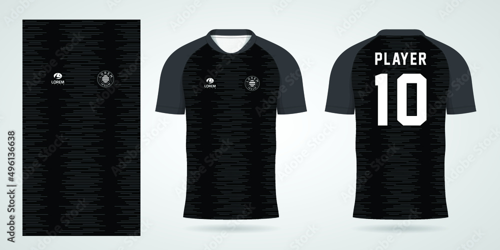 Sticker black football jersey sport design template