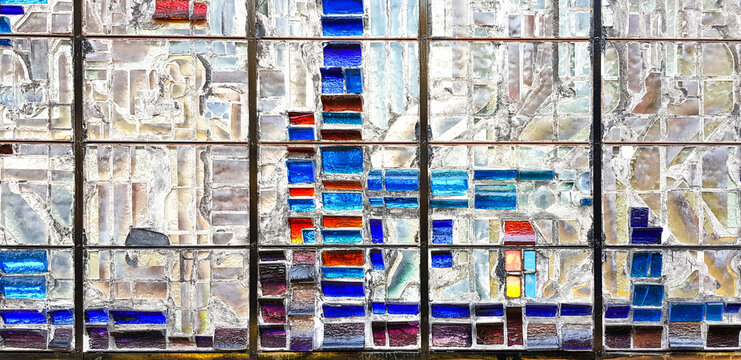 Druskininkai , Lithuania-  27 February, 2022: wall mosaic in the Druskinin Museum of Soviet Sculptures Grutas Park.