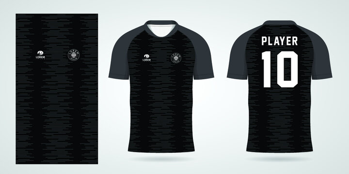 Black Football Jersey Sport Design Template