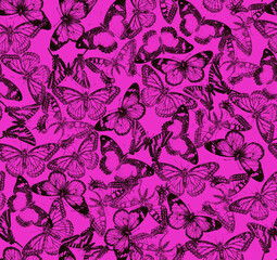 Seamless butterfly design pattern illustration.