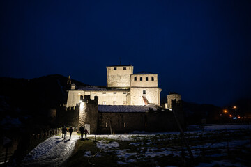 Fototapeta na wymiar Medieval Castle Fenis in Aosta Valley