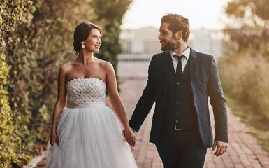 I wouldnt want anyone else by my side. Shot of a happy young couple standing together on their...