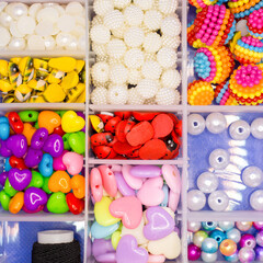 Women's jewelry box container various small items.