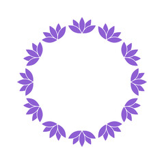 Fototapeta na wymiar Lotus flowers arranged in circular frame isolated on white background