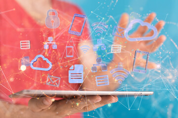 Protect Cloud Information Data Concept..