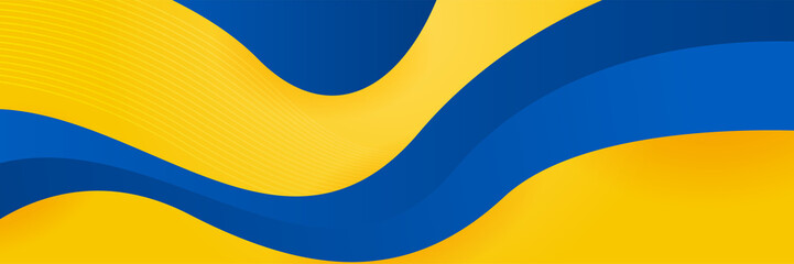 Modern abstract blue yellow orange banner background design. Abstract geometric background with lines, dots and circle. Vector illustration