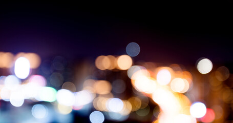 Defocused blur of cityscape at night