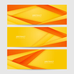 Modern orange yellow geometric abstract banner background design. Vector abstract graphic design banner pattern background template illustration.