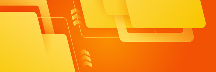 Modern orange yellow geometric abstract banner background design. Vector abstract graphic design banner pattern background template illustration.