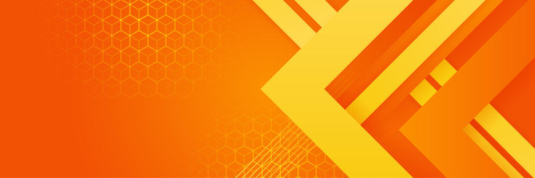 Modern orange yellow geometric abstract banner background design. Vector abstract graphic design banner pattern background template illustration.