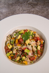 Cod Ceviche recipe, bread in oil and garlic.