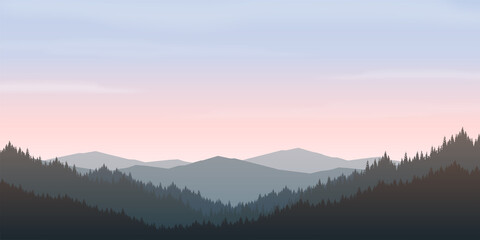 mountain landscape background in the morning and evening