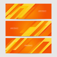 Modern orange yellow geometric abstract banner background design. Suit for business, corporate, institution, party, festive, seminar, and talks.