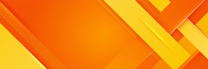 Modern orange yellow geometric abstract banner background design. Suit for business, corporate, institution, party, festive, seminar, and talks.