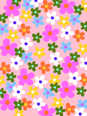 Elegant seamless pattern with abstract flowers, design element. Floral pattern.