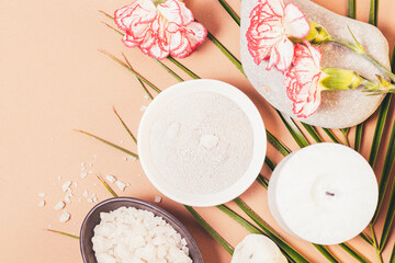 Relaxing self-care spa set with bath salt