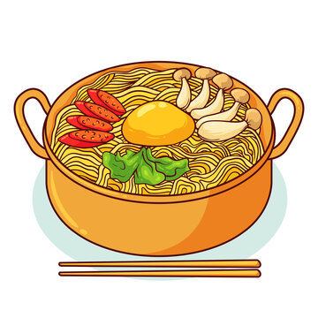 hand drawn ramyeon food 1