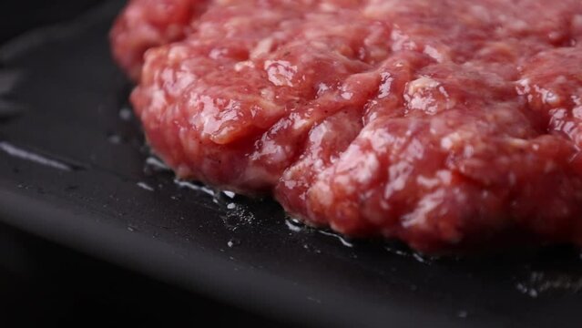 cutlet fried juicy cutlet meat slow motion 