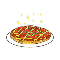 hand drawn okonomiyaki food 1