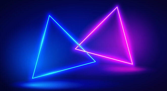 Abstract Neon Color Triangle Background
