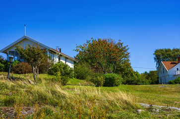 Idyllic cottages in rural environment in the picturesque village of Langegarde on South Koster...