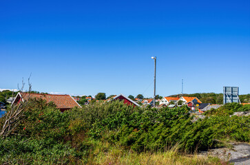 Tranquil view over the picturesque coastal village of Langegarde on South Koster Island, Bohuslän,...