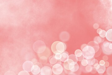 white bokeh pattern On red background and blur