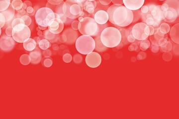 white bokeh pattern On red background and blur