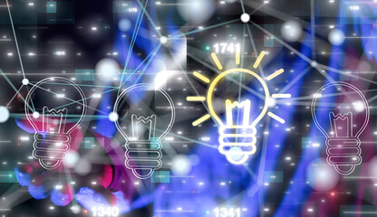 Neural network 3D illustration. Big data and cybersecurity