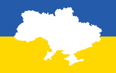 Map of Ukraine flag background vector