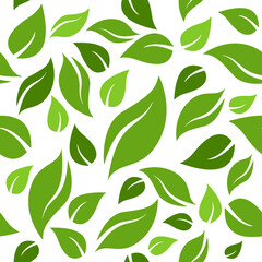 Leaf Pattern Seamless With White Background