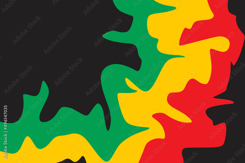Poster simple jamaican background with waving lines pattern and with some copy space area