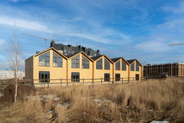 Construction of a town houses from SIP panels.