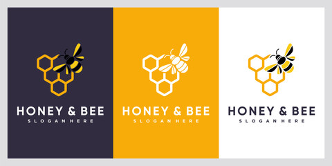 Bee logo design with creative concept
