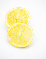 slice Lemon close up isolated on white background