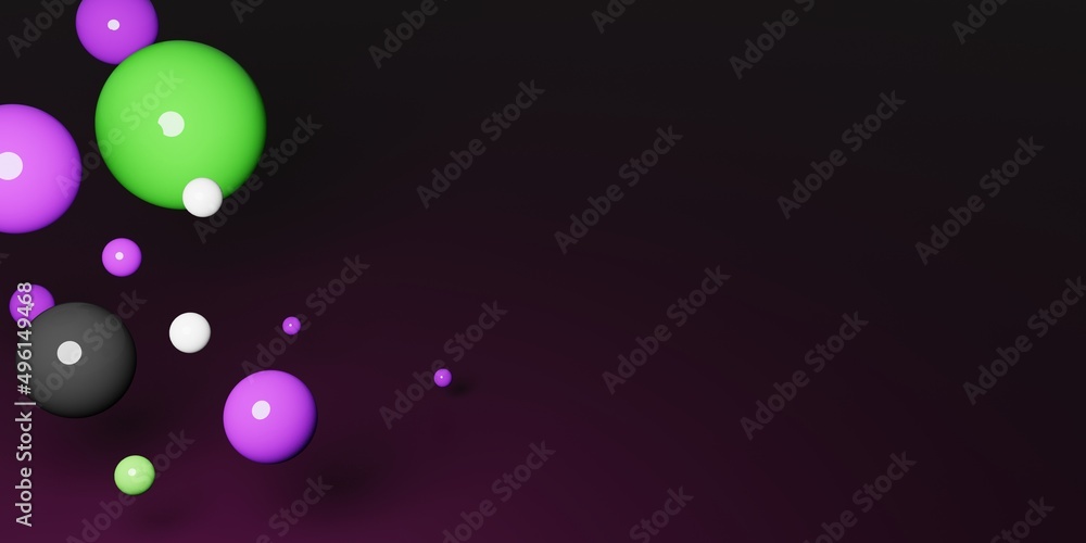 Aufkleber abstract background with falling 3d balls. dynamic flying bubbles. modern trendy background, banner,