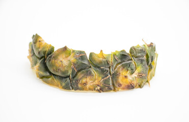 pineapple skin slice design on white background,
