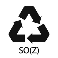 Battery recycling symbol 13 SO(Z). Vector illustration