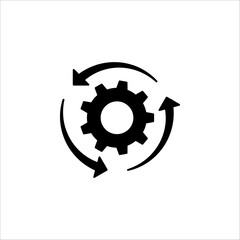Process icon vector illustration. Process symbol in black for your web site design on white background