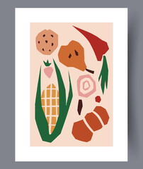 Scandinavian abstract vector print set.