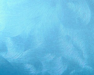 Decorative light sky blue textured paper texture background.Shiny pearl leaf foil waves structure...