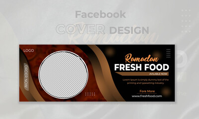 Food social media cover template or a banner design. A banner or a cover presentation is easy to use for a company.
