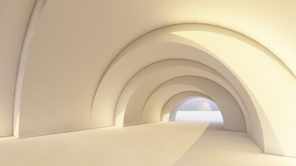 Abstract architecture background arched interior 3d render