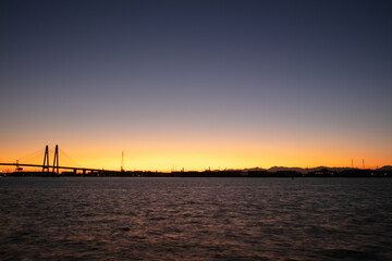 名古屋港の夕焼け