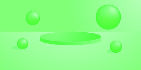 3d background design with a stage to display a product, and there is a 3d circle as a complement